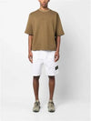 Wappen Patch Flap Pocket Cargo Shorts White - STONE ISLAND - BALAAN 4