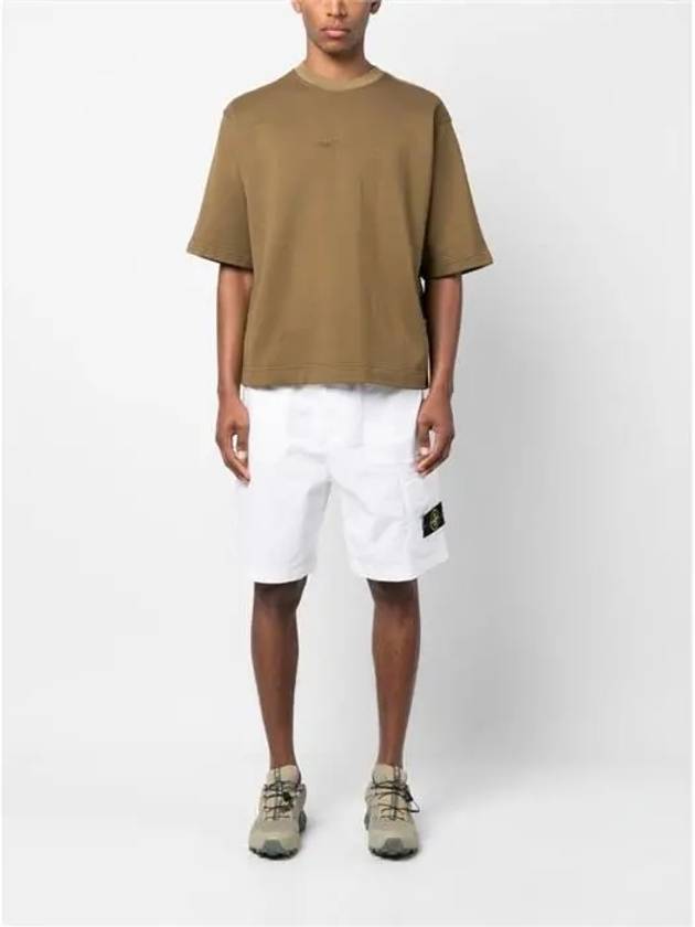 Wappen Patch Flap Pocket Cargo Shorts White - STONE ISLAND - BALAAN 4