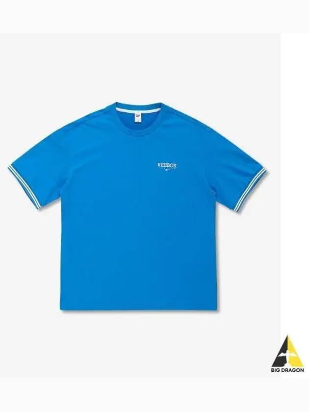 Classic Vector Small Logo T Shirt Blue - REEBOK - BALAAN 1