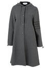 Women s 4 Bar Tonal Reversible Cotton Twill Hooded Parka Gray - THOM BROWNE - BALAAN 2