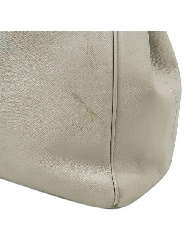 BN1844 Beige taupe color Saffiano Lux tote bag with gold logo decoration - PRADA - BALAAN 4