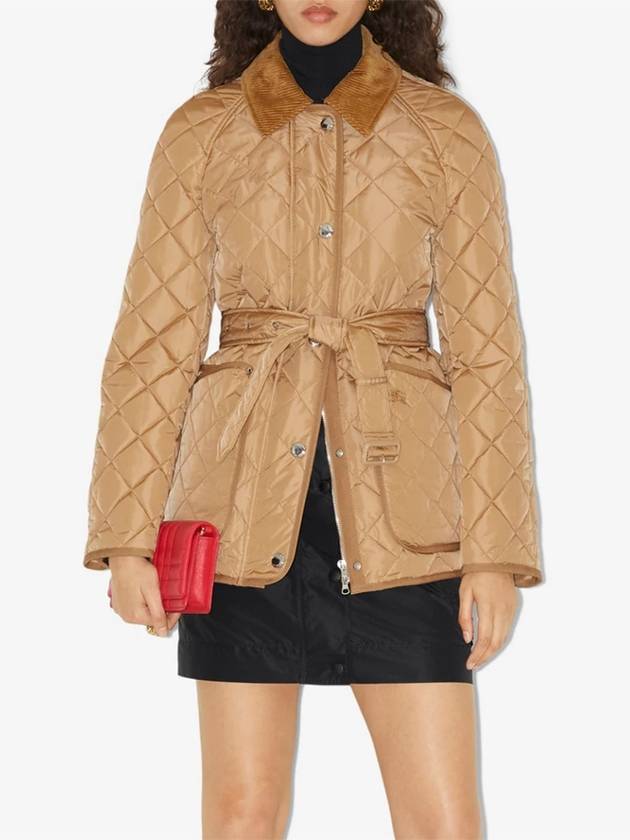 Diamond Quilted Nylon Jacket Beige - BURBERRY - BALAAN 4