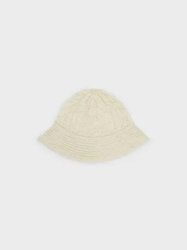 Triomphe Cloche Hat Aran Alpaca Wool Offwhite - CELINE - BALAAN 1