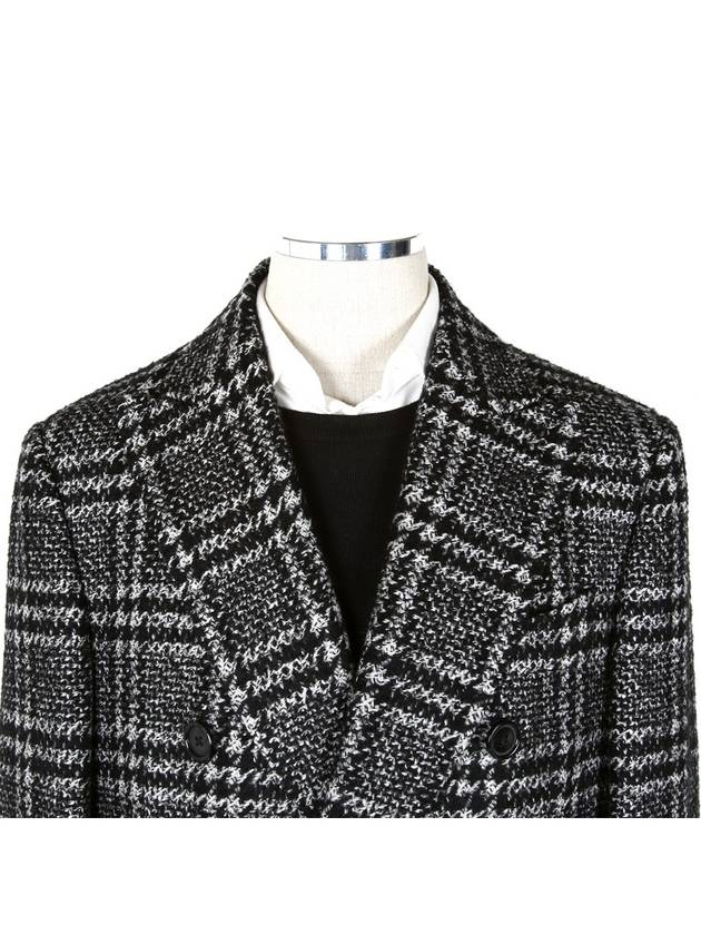 Virgin wool check double coat - CORNELIANI - BALAAN 3