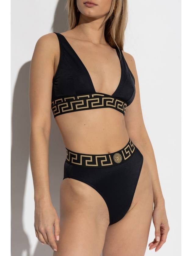 Greca Border High Waist Bikini Bottom Black - VERSACE - BALAAN 4