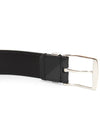 Checked Leather Belt Charcoal - BURBERRY - BALAAN 6