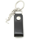 Monogram Leather Key Holder Black Silver - SAINT LAURENT - BALAAN 3