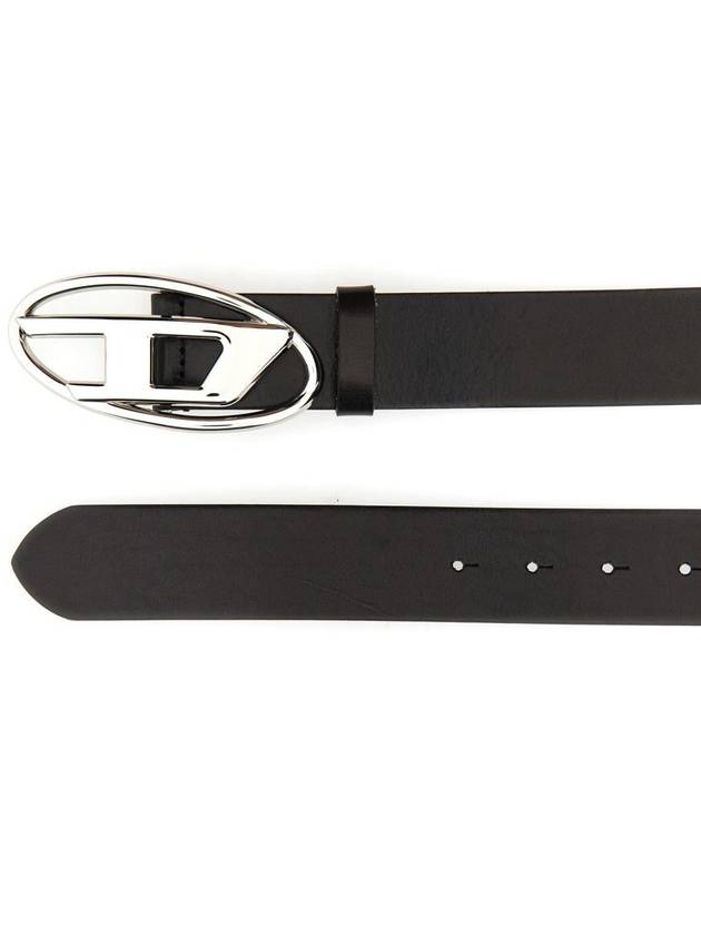 B 1DR D Logo Buckle Leather Belt Black - DIESEL - BALAAN 5