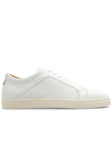 Giorgio Armani Leather Sneakers, Men's, Cream - GIORGIO ARMANI - BALAAN 1