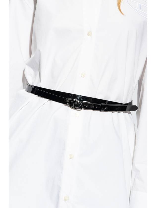 B 1DR 15 Patent Leather Belt Black - DIESEL - BALAAN 5