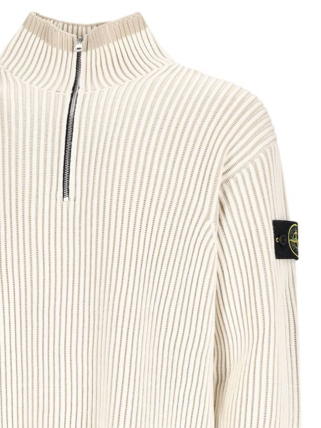 Vanish Ribbed Knit Top Beige - STONE ISLAND - BALAAN 4