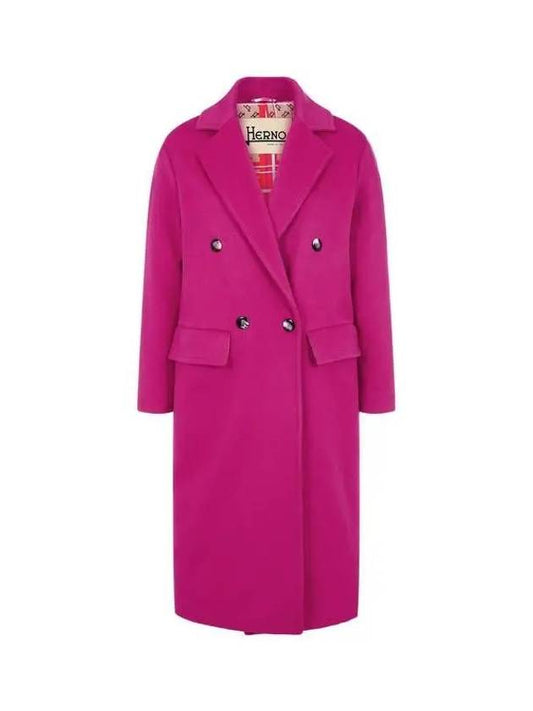 Women s no cheat lapel double wool coat dark pink 270011 - HERNO - BALAAN 1