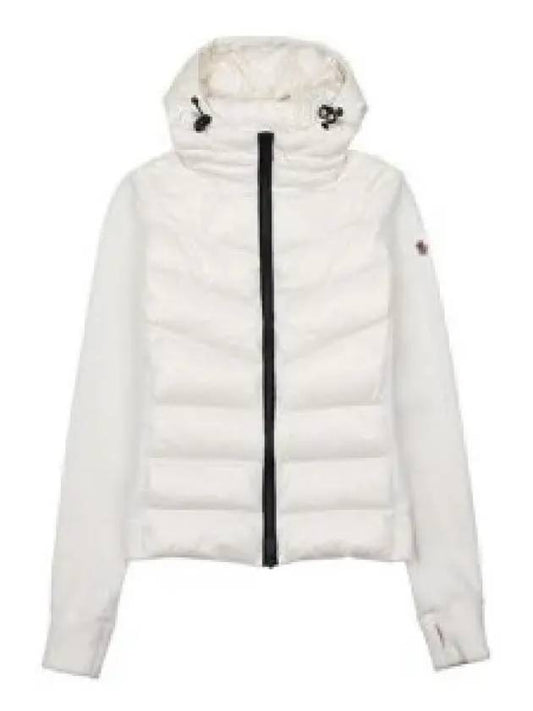 8G50000 80093 034 Grenoble logo patch hooded fleece padded zip up cardigan 1213557 - MONCLER - BALAAN 1