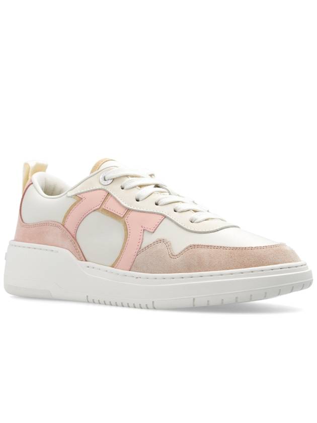 Gancini Leather Low Top Sneakers Pink - SALVATORE FERRAGAMO - BALAAN 5