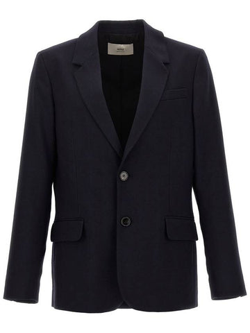 AMI Paris Single-Breasted Wool Blazer - AMI - BALAAN 1