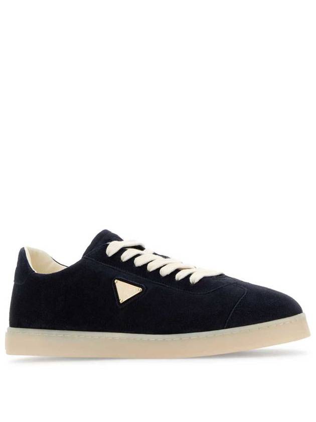 Lane Suede Low Top Sneakers Navy - PRADA - BALAAN 3