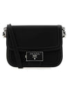 emblem buckle nylon cross bag black - PRADA - 1