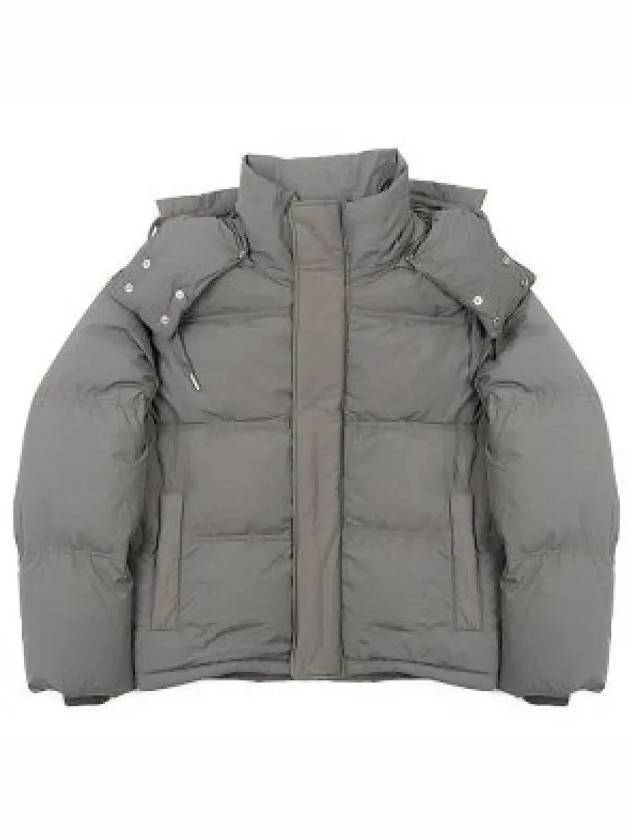 Men s cropped drawstring down jacket mineral gray UJK402 PA0009 087 1007061 - AMI - BALAAN 1