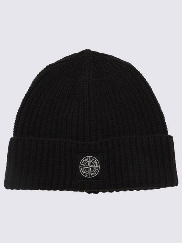 Logo Knit Beanie Grey - STONE ISLAND - BALAAN 2