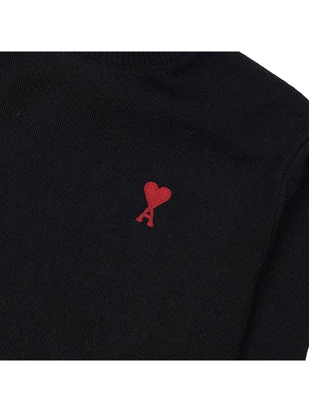 Small Heart Logo Turtleneck Black - AMI - BALAAN 7