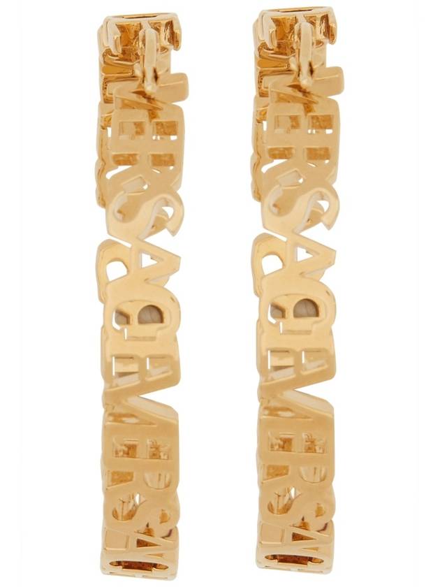 lettering logo earrings gold - VERSACE - BALAAN 9