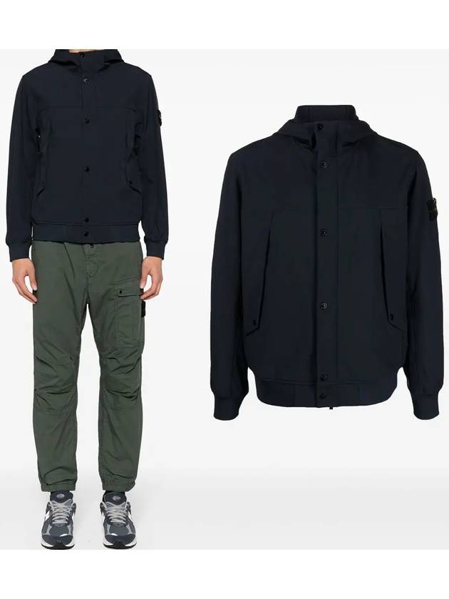 Light Soft Shell R E Dye Technology In Recycled Polyester Hooded Jacket Black - STONE ISLAND - BALAAN 2