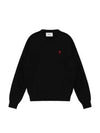 Small Heart Logo Sweatshirt Black - AMI - BALAAN 2