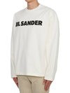 Logo Print Cotton Long Sleeve T-Shirt White - JIL SANDER - BALAAN 3