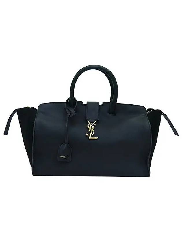 YSL Yip 436832 Gold logo decoration black leather monogram cabas small tote bag shoulder strap 2WAY - SAINT LAURENT - BALAAN 2