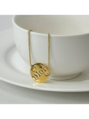 Logo round gold necklace 3VDIA19237 - DIOR - BALAAN 1