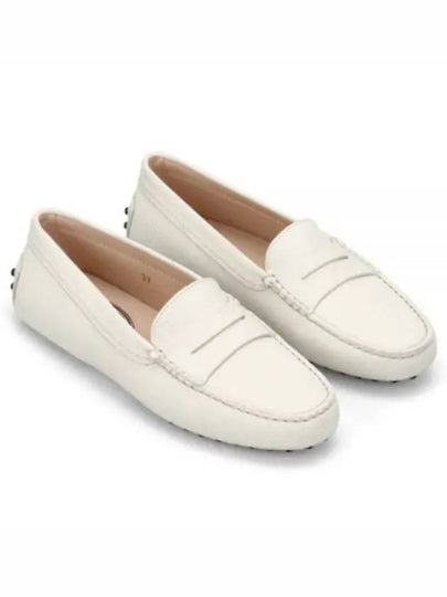 Women's Gommino Leather Driving Shoes White - TOD'S - BALAAN 2