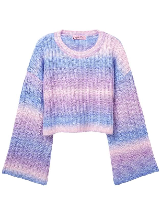 Blur Stripe Crop Knit Top Rainbow - HIGH SCHOOL DISCO - BALAAN 3