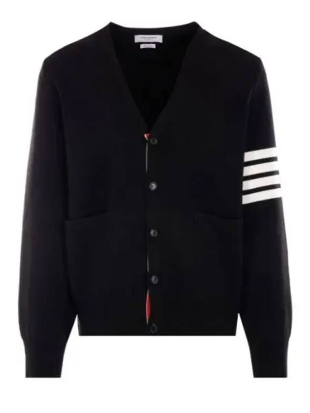 Milano Stitch 4-Bar Cardigan Black - THOM BROWNE - BALAAN 2