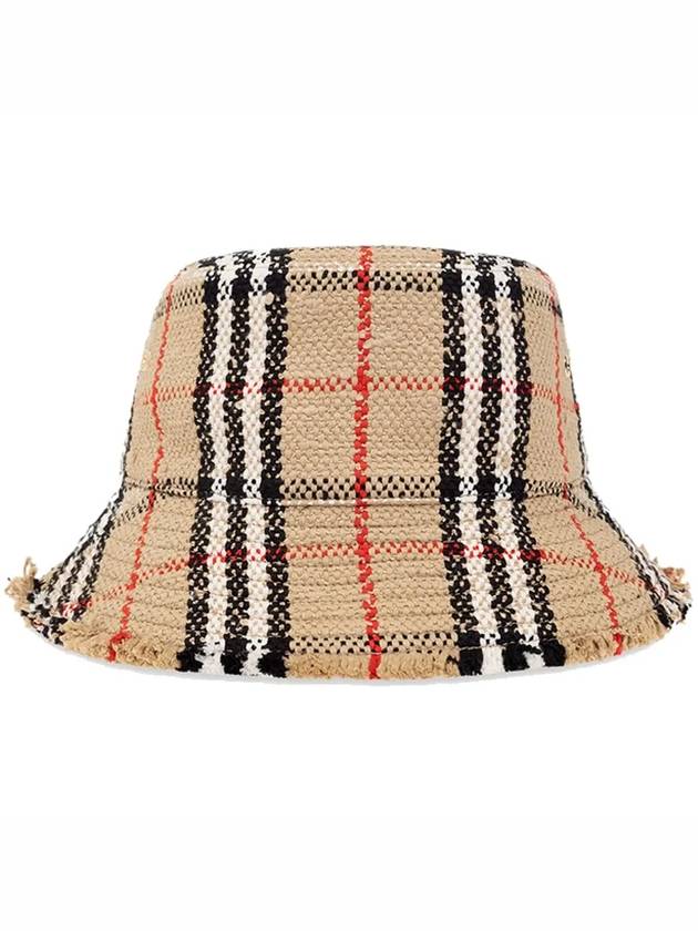 Check Boucle Bucket Hat Beige - BURBERRY - BALAAN 2