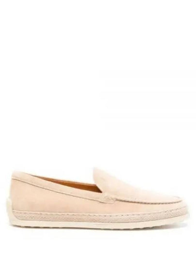 Logo Suede Loafers Beige - TOD'S - BALAAN 2