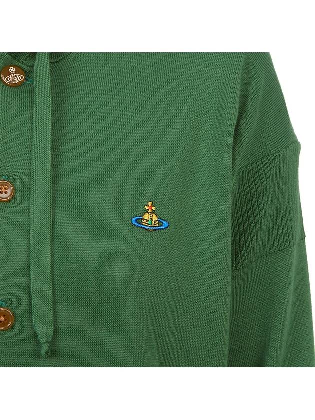 Embroidered Logo Hoodie Cardigan Green - VIVIENNE WESTWOOD - BALAAN 11