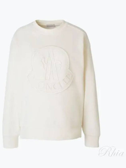 Embroidered Logo Sweatshirt White - MONCLER - BALAAN 2