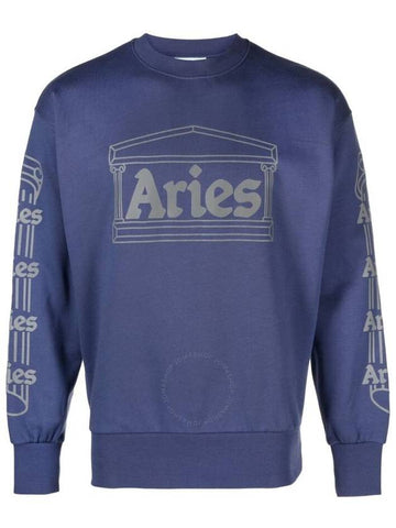 Aries Navy Reflective Column Cotton Sweatshirt, Size Large - ARIES - BALAAN 1