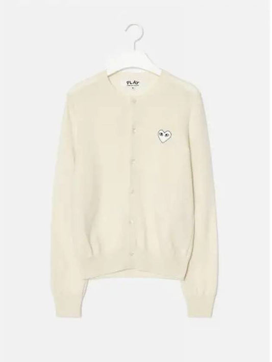 Unisex White Heart Waffen Spring Fall Cardigan Contemporary Domestic Product GM0024071289547 - COMME DES GARCONS PLAY - BALAAN 1