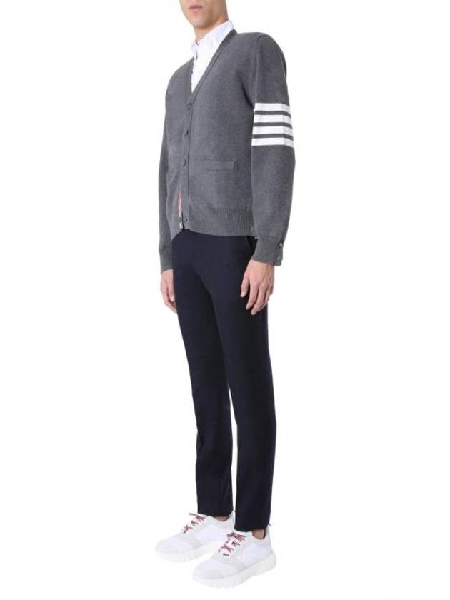 Milano Stitch 4-Bar Cardigan Medium Grey - THOM BROWNE - BALAAN 4