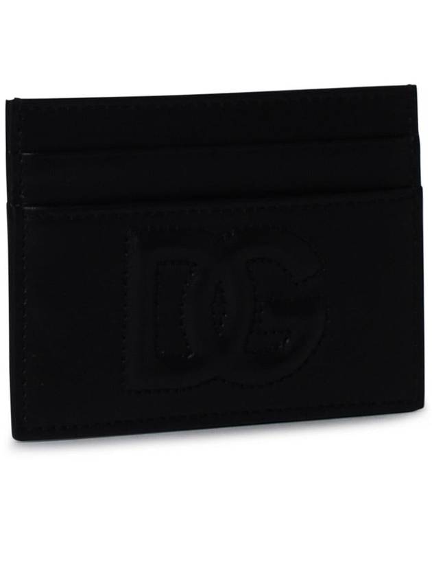 logo leather card wallet black - DOLCE&GABBANA - BALAAN 3