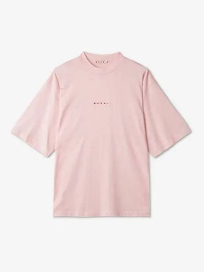 Logo Organic Cotton Short Sleeve T-Shirt Pink Candy - MARNI - BALAAN 2