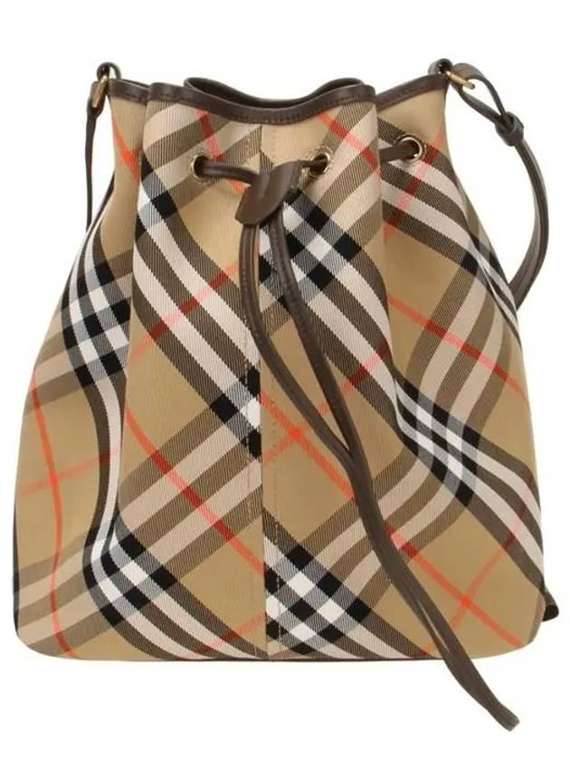 Check Cotton Bucket Bag Beige - BURBERRY - BALAAN 2