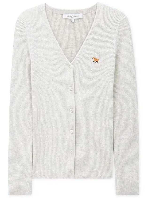 Women s Baby Fox Light Gray Melange Cardigan NW00507KT1091 LGM - MAISON KITSUNE - BALAAN 3