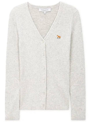 Women s Baby Fox Light Gray Melange Cardigan NW00507KT1091 LGM - MAISON KITSUNE - BALAAN 1