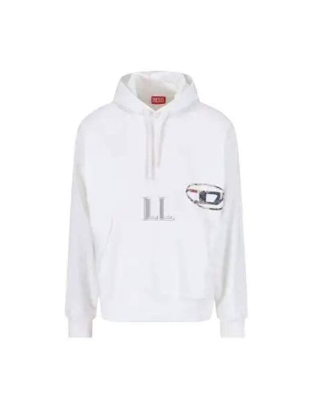 S Macs Hood L4 Loose Logo Hoodie White - DIESEL - BALAAN 2