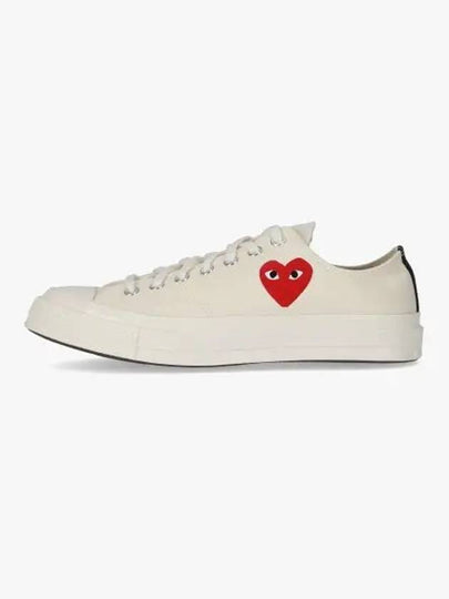 COMME DES GARCONS PLAY CONVERSE Small Red Heart Low Top Sneakers Beige AZK1280012 - COMME DES GARCONS PLAY - BALAAN 1