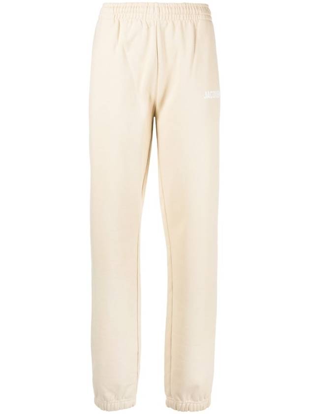 Le Jogging Logo Print Cotton Track Pants Light Beige - JACQUEMUS - BALAAN 2