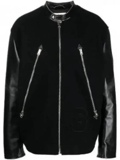 Oversized Wool Nylon Bomber Jacket Black - MAISON MARGIELA - BALAAN 2