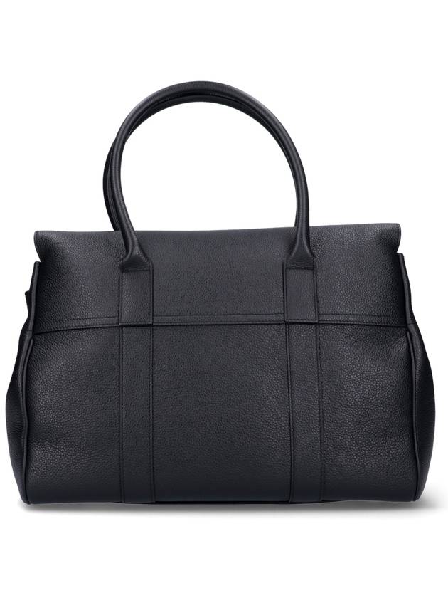 Small Bayswater Classic Grain Tote Bag Black - MULBERRY - BALAAN 4